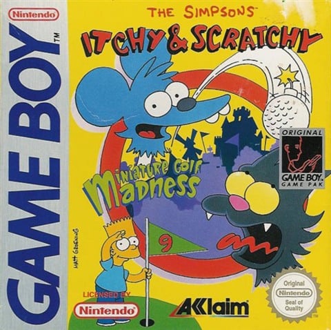 Simpsons: Itchy & Scratchy: Miniature Golf Madness, The, + Manual, Caja
