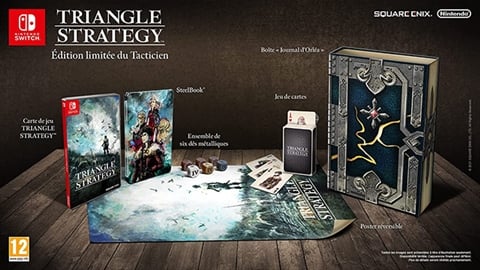 Triangle Strategy Tactician Ed. w/6xDados,Baraja de Cartas,Libro de Acero
